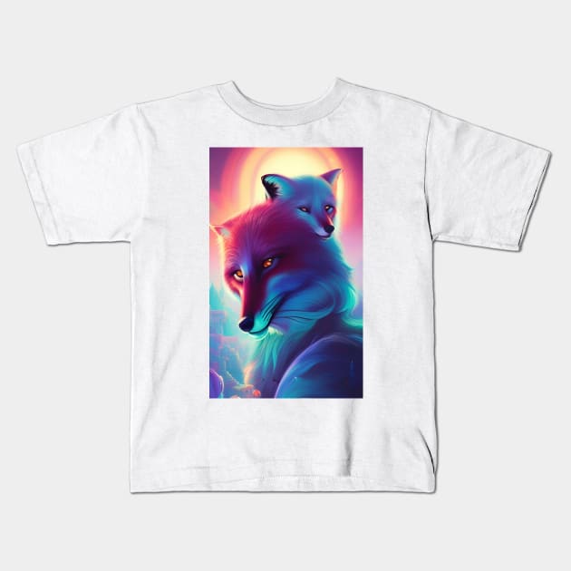 Foxes II Kids T-Shirt by ShopSunday